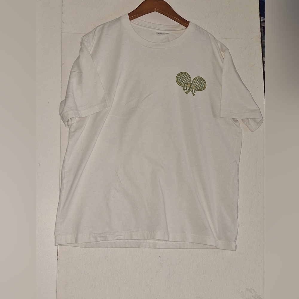 GAP White T-Shirt with Green Peanut Logo